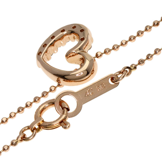 4�Ž Necklace 18K Pink Gold gold Heart motif Women Used Authentic