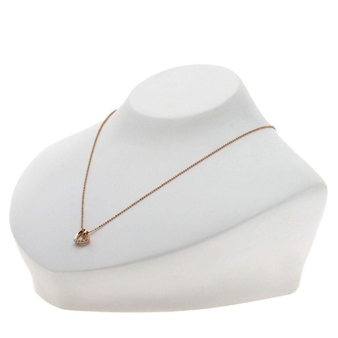 4�Ž Necklace 18K Pink Gold gold Heart motif Women Used Authentic