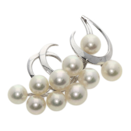 MIKIMOTO Brooch K14WG Silver Pearl