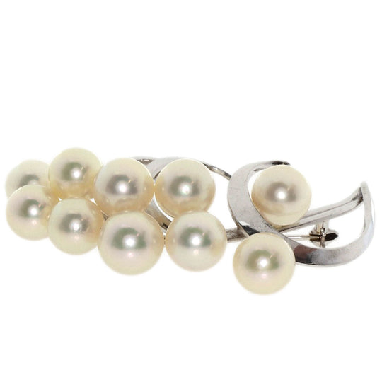 MIKIMOTO Brooch K14WG Silver Pearl