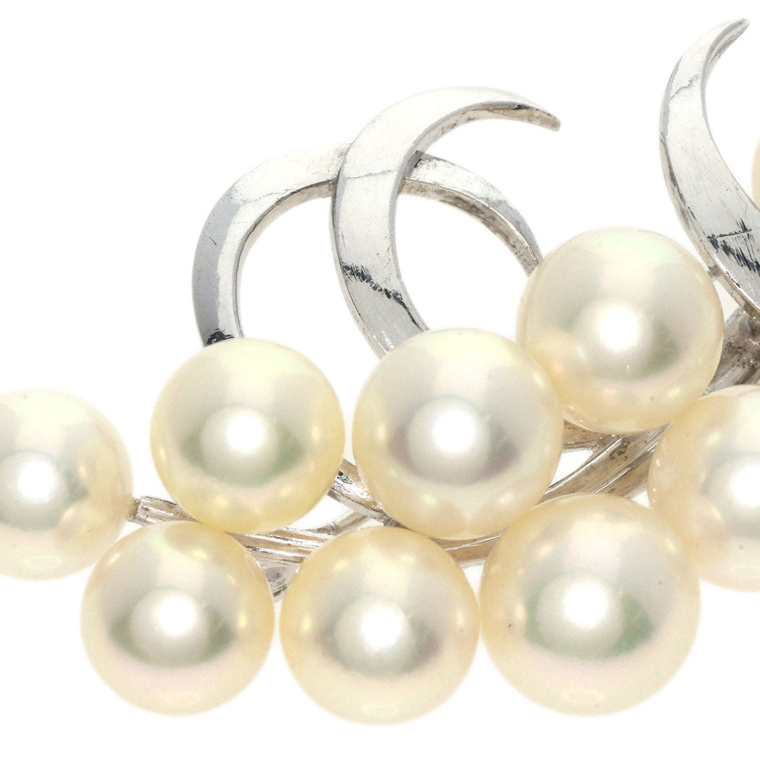 MIKIMOTO Brooch K14WG Silver Pearl