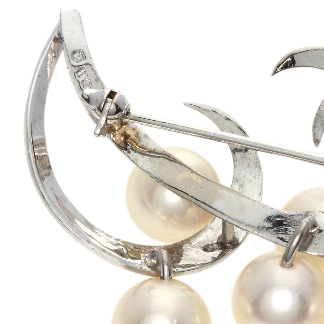 MIKIMOTO Brooch K14WG Silver Pearl