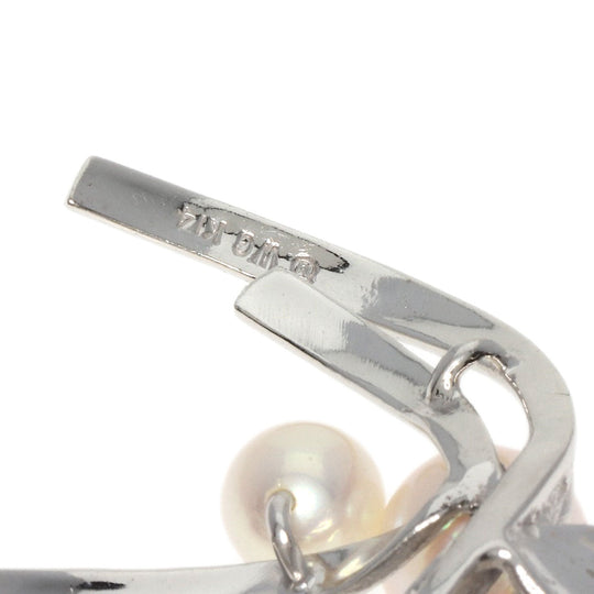 MIKIMOTO Brooch K14WG Silver Akoya pearl Pearl Women Used Authentic