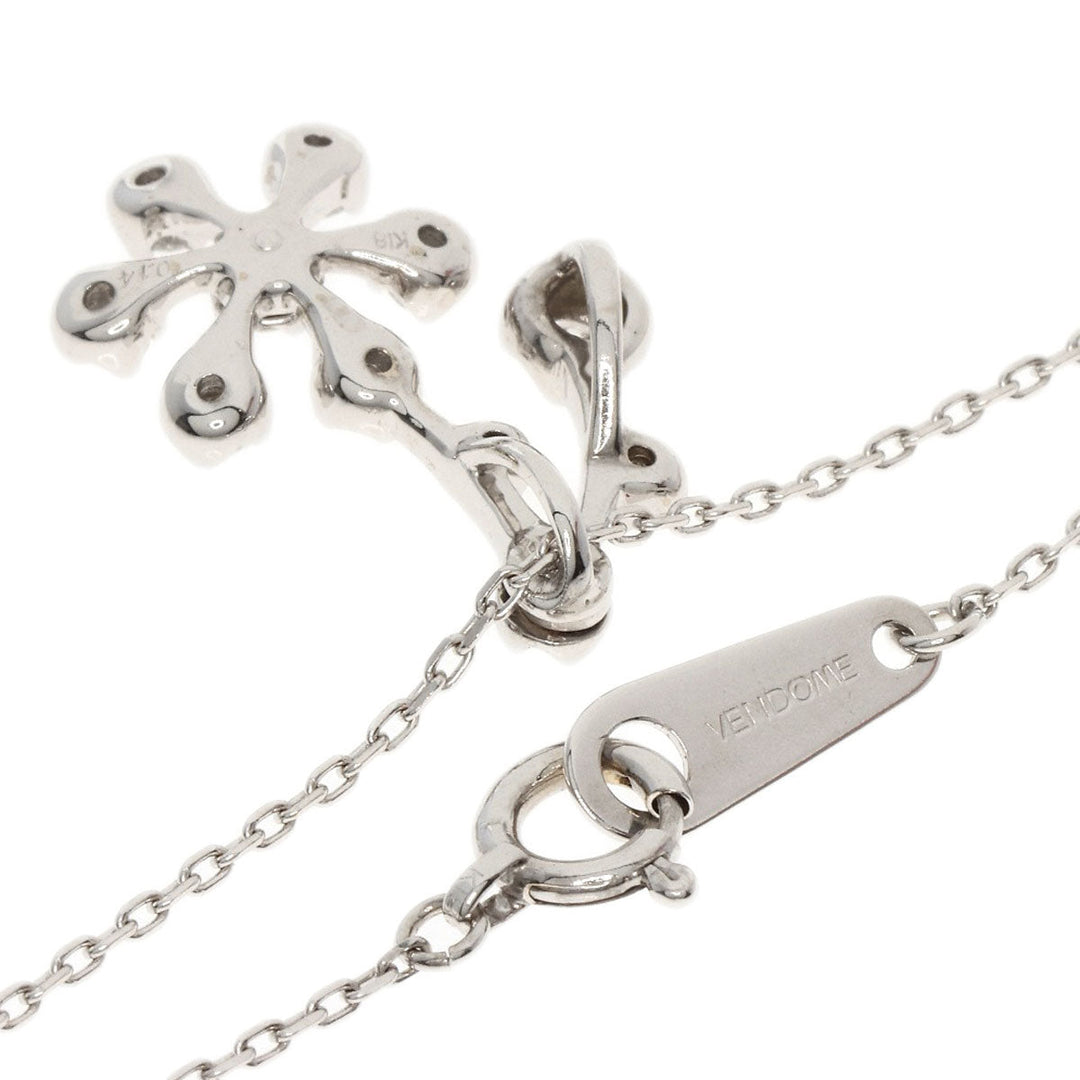 VANDOME Necklace K18WG Silver diamond Women Used Authentic