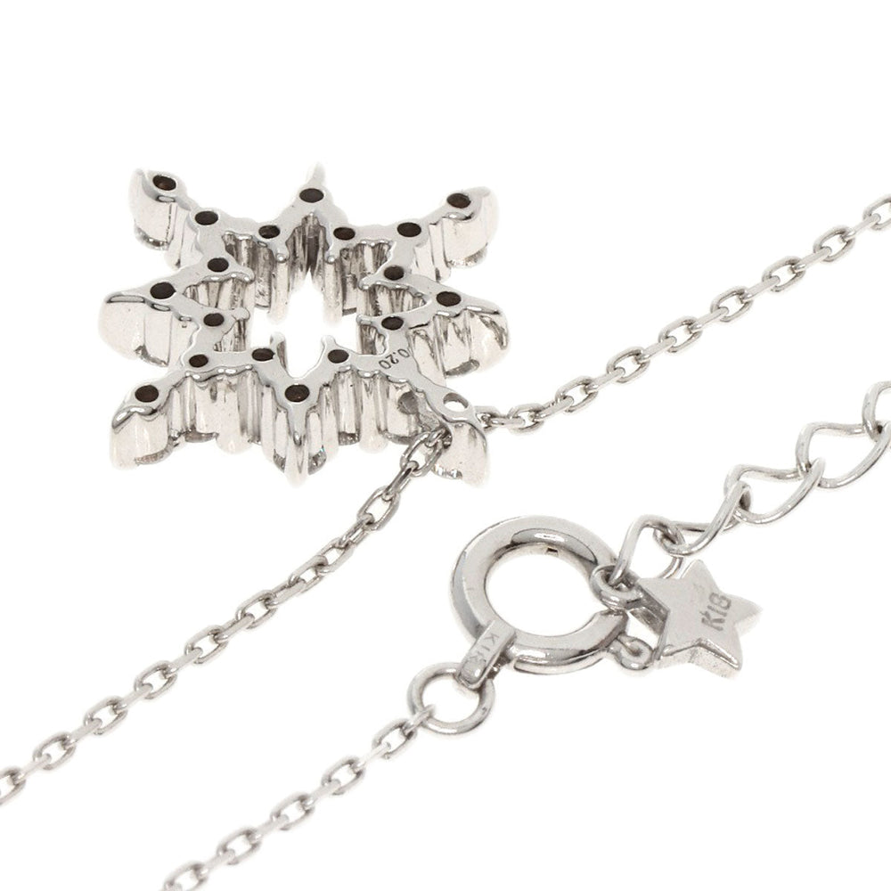 STAR JEWELRY Necklace K18WG Silver diamond Women Used Authentic