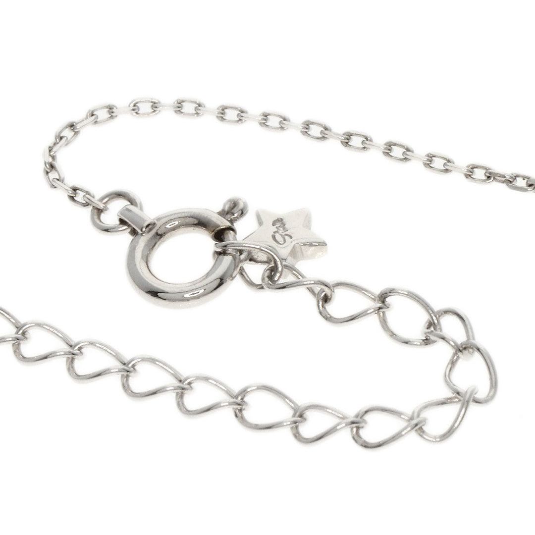 STAR JEWELRY Necklace K18WG Silver diamond Women Used Authentic