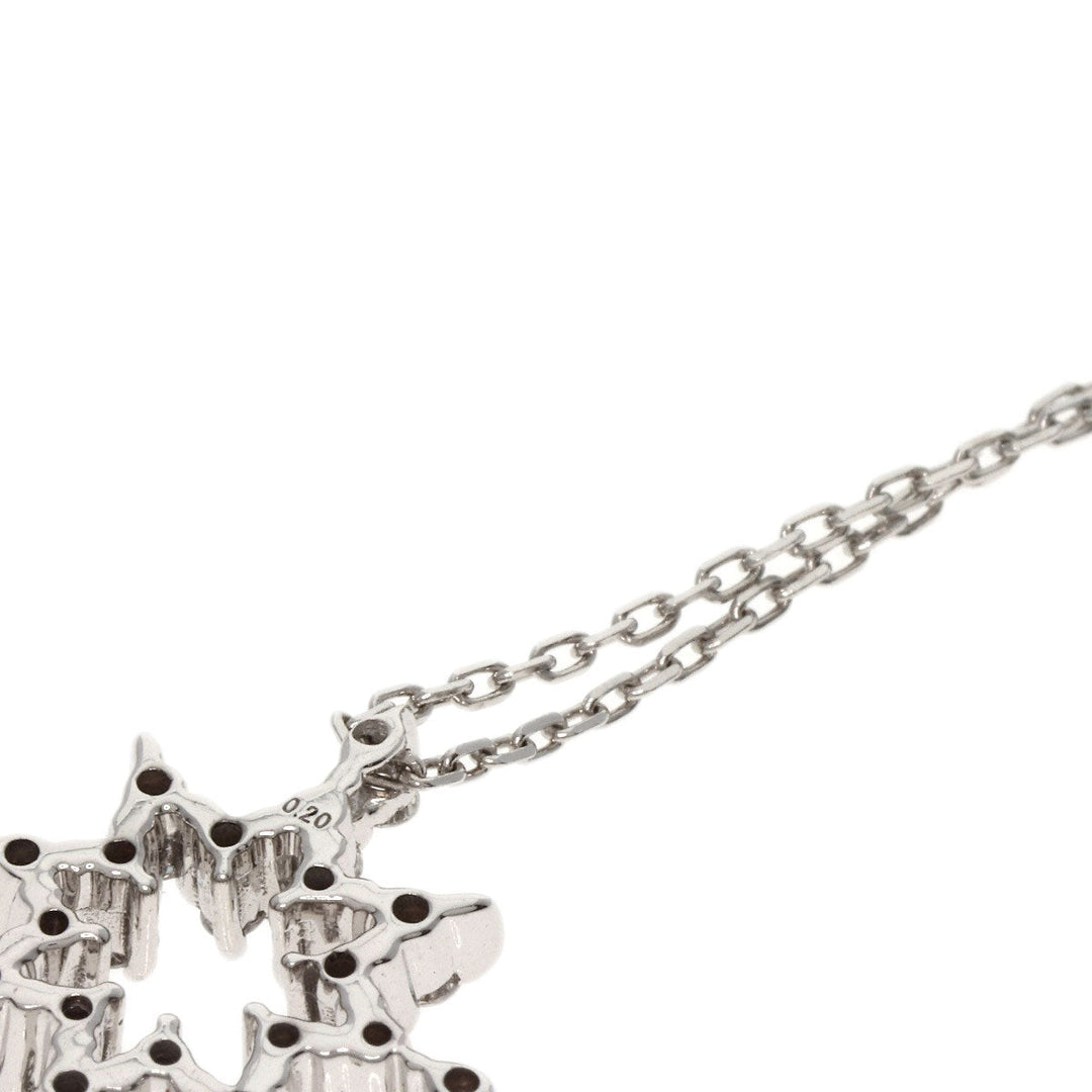 STAR JEWELRY Necklace K18WG Silver diamond Women Used Authentic