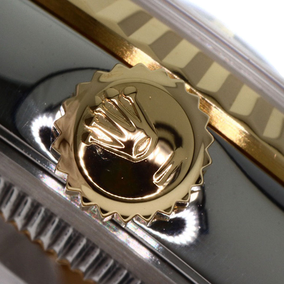ROLEX Watches Mechanical Automatic 16233G Stainless Steel , SSxK18YG gold Datejust 10P Diamond black dial mens Used Authentic