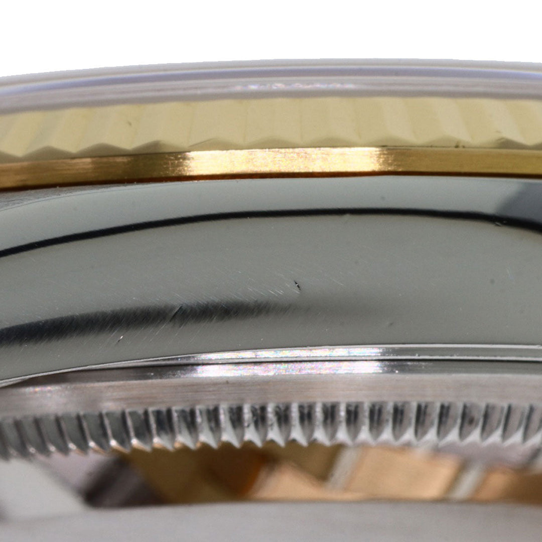 ROLEX Watches Mechanical Automatic 16233G Stainless Steel , SSxK18YG gold Datejust 10P Diamond black dial mens Used Authentic