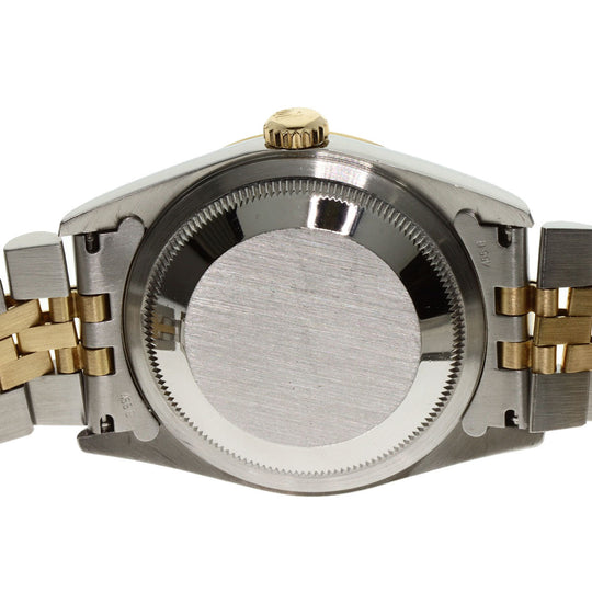 ROLEX Watches Mechanical Automatic 16233G Stainless Steel , SSxK18YG gold Datejust 10P Diamond black dial mens Used Authentic