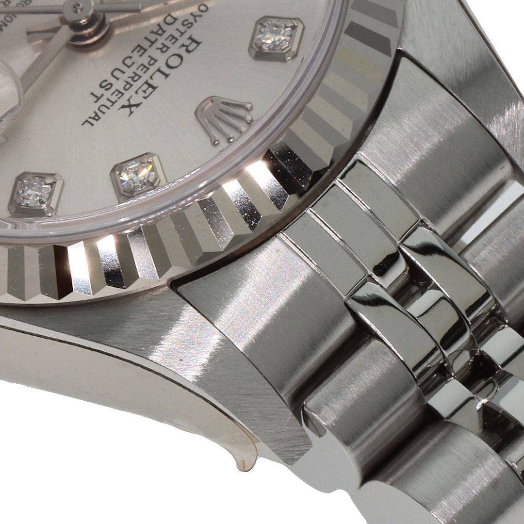 ROLEX Watches Mechanical Automatic 79174G Stainless Steel , Stainless Steel , K18WG Silver Datejust 10P Diamond Silver dial Women Used Authentic
