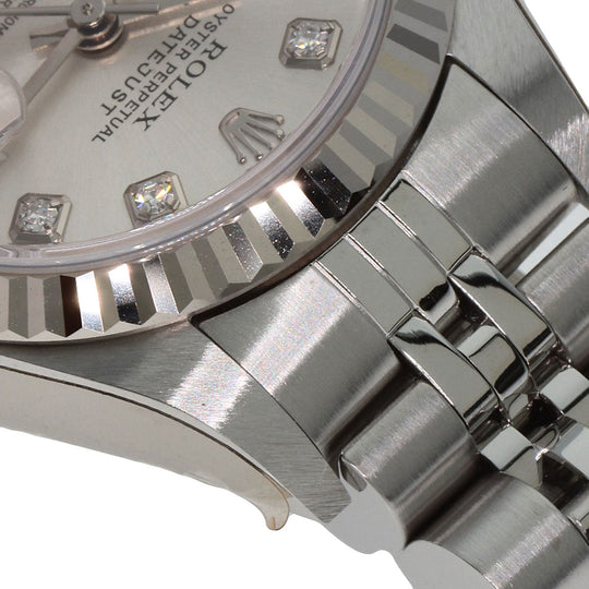 ROLEX Watches Mechanical Automatic 79174G Stainless Steel , Stainless Steel , K18WG Silver Datejust 10P Diamond Silver dial Women Used Authentic