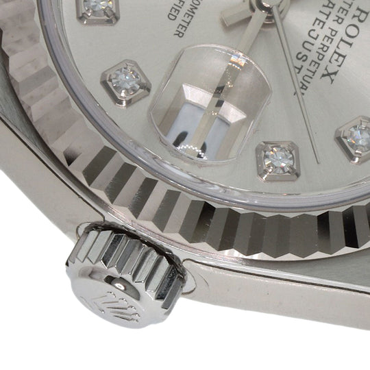 ROLEX Watches Mechanical Automatic 79174G Stainless Steel , Stainless Steel , K18WG Silver Datejust 10P Diamond Silver dial Women Used Authentic