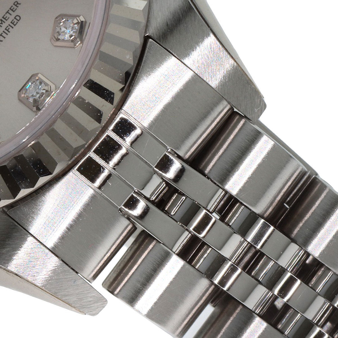 ROLEX Watches Mechanical Automatic 79174G Stainless Steel , Stainless Steel , K18WG Silver Datejust 10P Diamond Silver dial Women Used Authentic