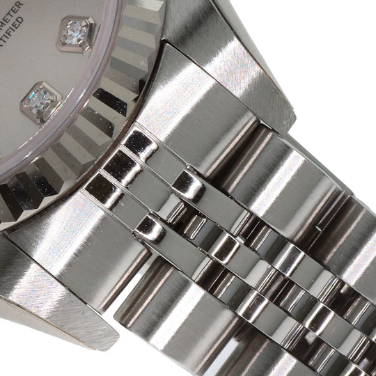 ROLEX Watches Mechanical Automatic 79174G Stainless Steel , Stainless Steel , K18WG Silver Datejust 10P Diamond Silver dial Women Used Authentic