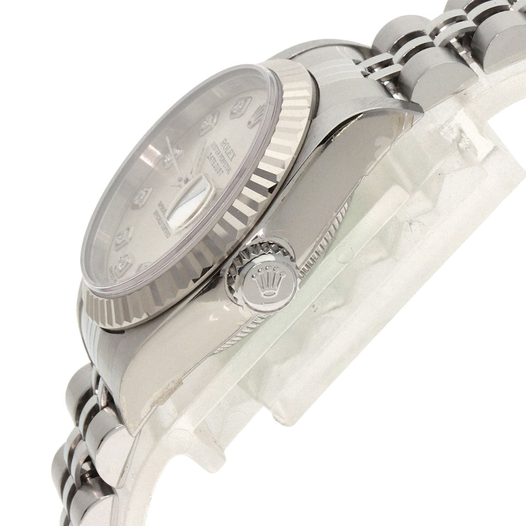 ROLEX Watches Mechanical Automatic 79174G Stainless Steel , Stainless Steel , K18WG Silver Datejust 10P Diamond Silver dial Women Used Authentic