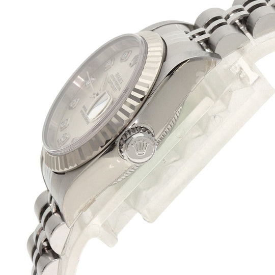ROLEX Watches Mechanical Automatic 79174G Stainless Steel , Stainless Steel , K18WG Silver Datejust 10P Diamond Silver dial Women Used Authentic