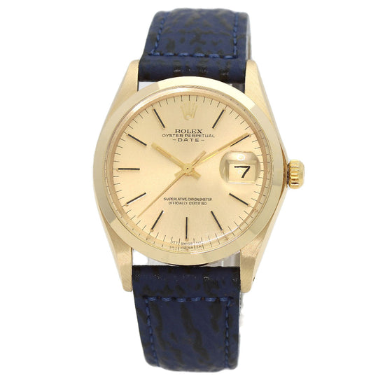 ROLEX Watches Mechanical Automatic 1500 K14YG, leather gold Oyster Perpetual Date 1972 gold dial mens Used Authentic