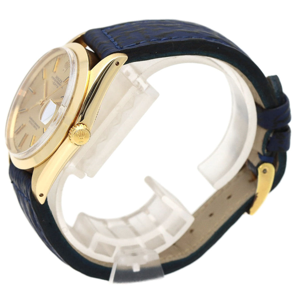 ROLEX Watches Mechanical Automatic 1500 K14YG, leather gold Oyster Perpetual Date 1972 gold dial mens Used Authentic