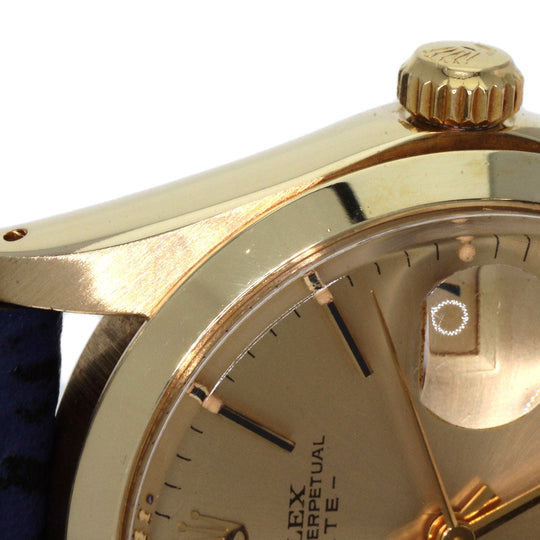 ROLEX Watches Mechanical Automatic 1500 K14YG, leather gold Oyster Perpetual Date 1972 gold dial mens Used Authentic