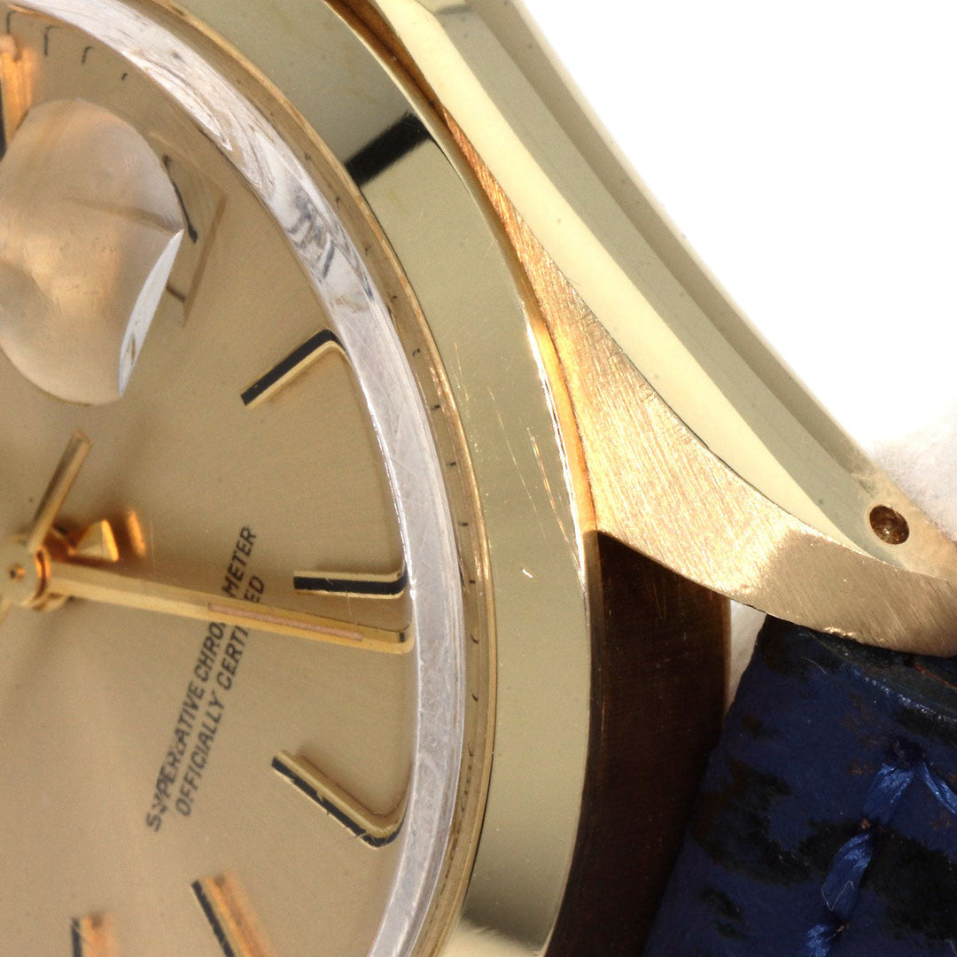 ROLEX Watches Mechanical Automatic 1500 K14YG, leather gold Oyster Perpetual Date 1972 gold dial mens Used Authentic