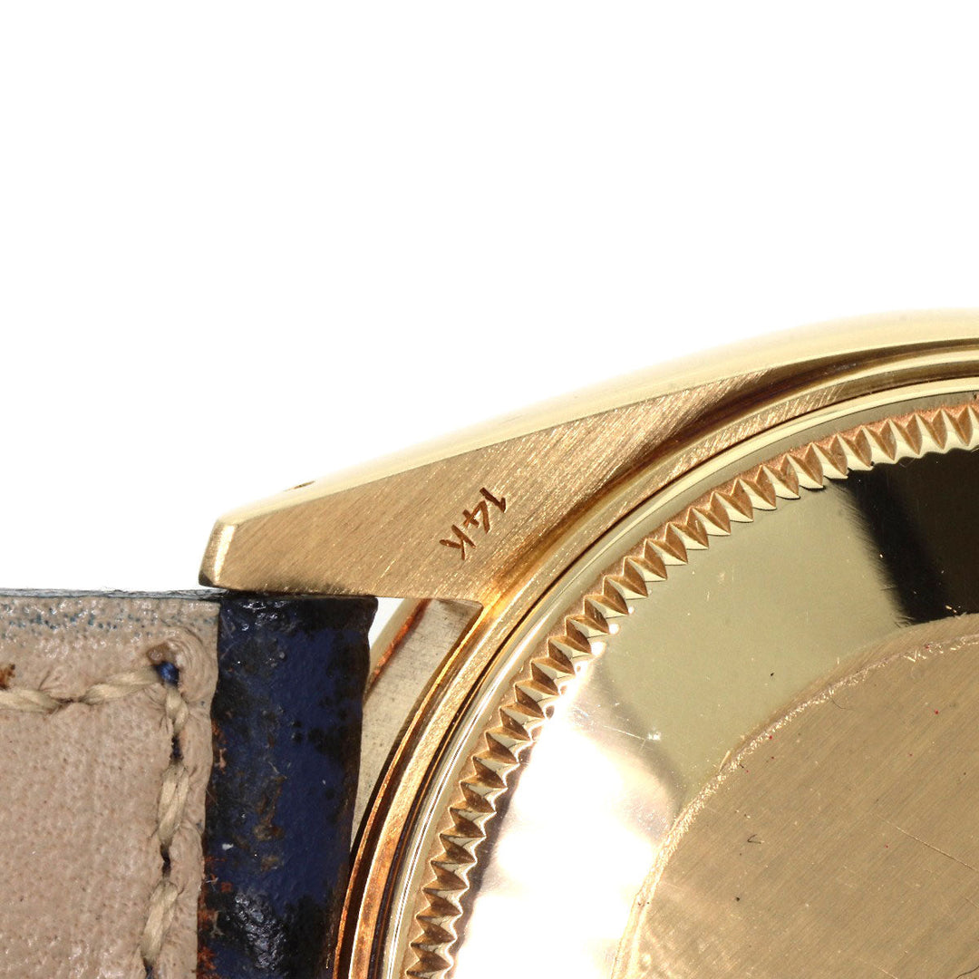 ROLEX Watches Mechanical Automatic 1500 K14YG, leather gold Oyster Perpetual Date 1972 gold dial mens Used Authentic