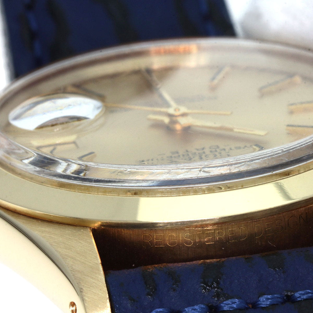 ROLEX Watches Mechanical Automatic 1500 K14YG, leather gold Oyster Perpetual Date 1972 gold dial mens Used Authentic