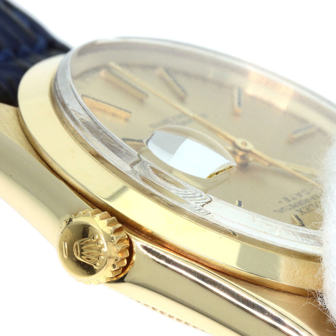 ROLEX Watches Mechanical Automatic 1500 K14YG, leather gold Oyster Perpetual Date 1972 gold dial mens Used Authentic