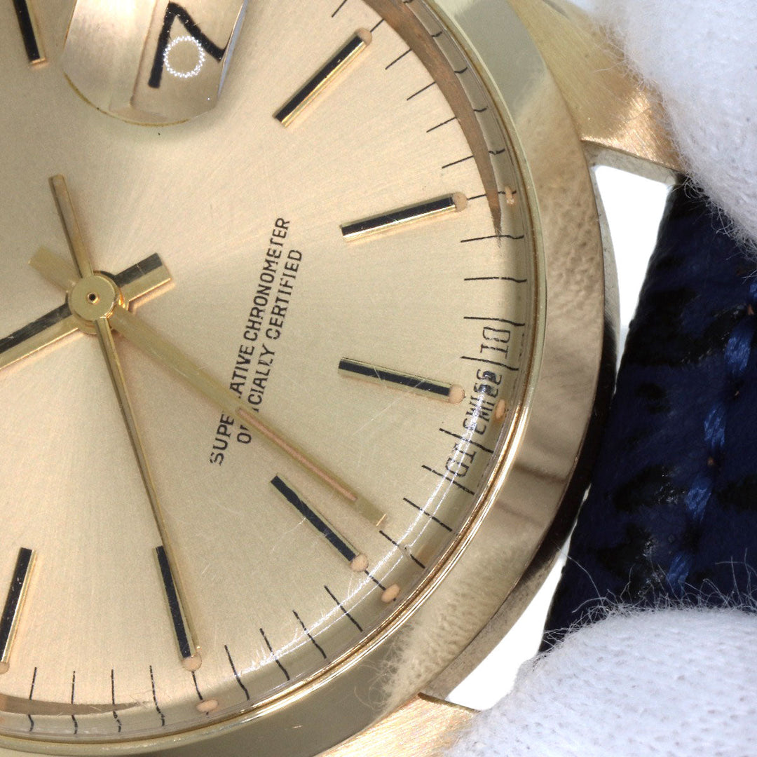 ROLEX Watches Mechanical Automatic 1500 K14YG, leather gold Oyster Perpetual Date 1972 gold dial mens Used Authentic