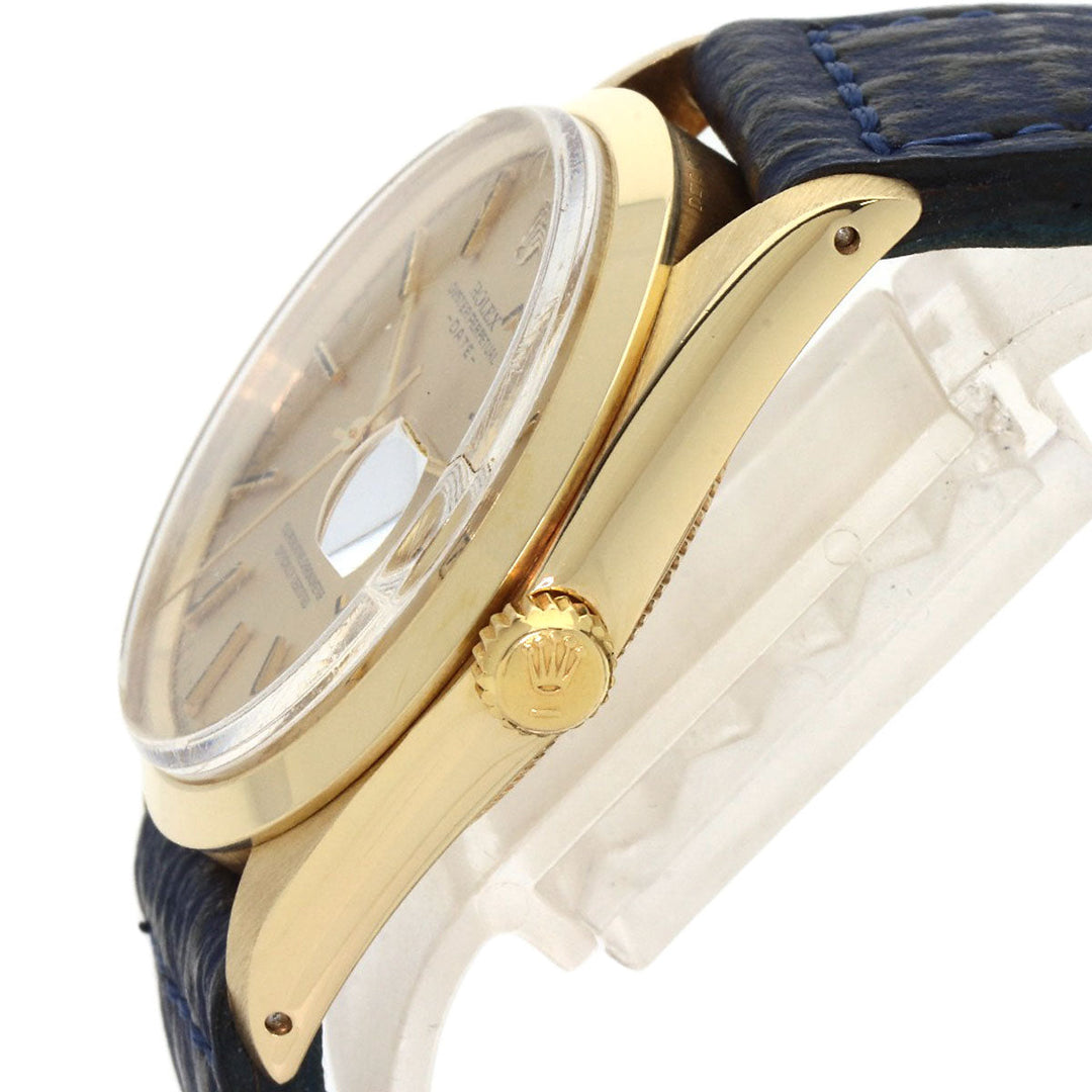 ROLEX Watches Mechanical Automatic 1500 K14YG, leather gold Oyster Perpetual Date 1972 gold dial mens Used Authentic