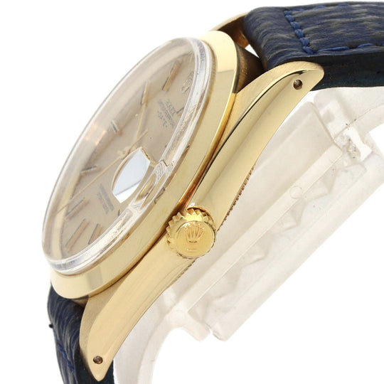 ROLEX Watches Mechanical Automatic 1500 K14YG, leather gold Oyster Perpetual Date 1972 gold dial mens Used Authentic