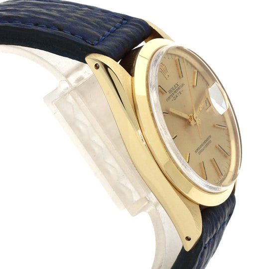 ROLEX Watches Mechanical Automatic 1500 K14YG, leather gold Oyster Perpetual Date 1972 gold dial mens Used Authentic