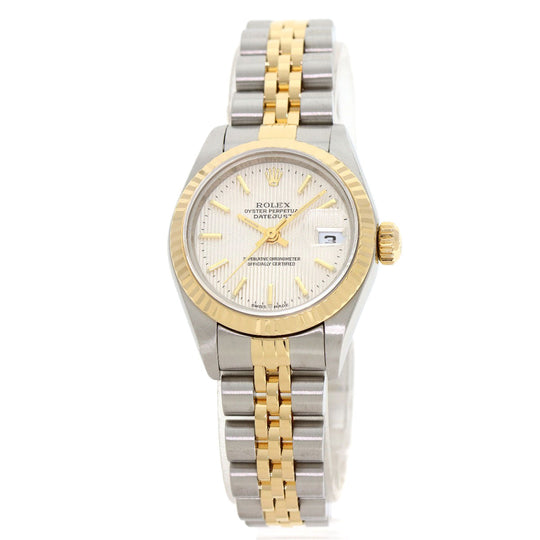 ROLEX Watches Mechanical Automatic 79173 Stainless Steel , SSxK18YG gold Datejust Silver Tapestry Silver tapestry dial Women Used Authentic