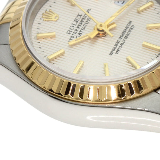 ROLEX Watches Mechanical Automatic 79173 Stainless Steel , SSxK18YG gold Datejust Silver Tapestry Silver tapestry dial Women Used Authentic