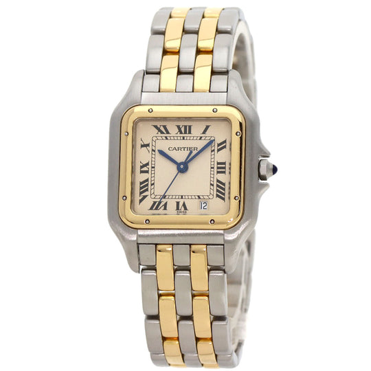 CARTIER Watches Quartz W25028B6 Stainless Steel , SSxK18YG , K18YG gold PANTHEREMM 2 Row Ivory dial mens Used Authentic