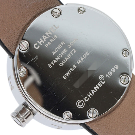 CHANEL Watches Quartz H0579 Stainless Steel, Leather Silver La Ronde black dial Women Used Authentic