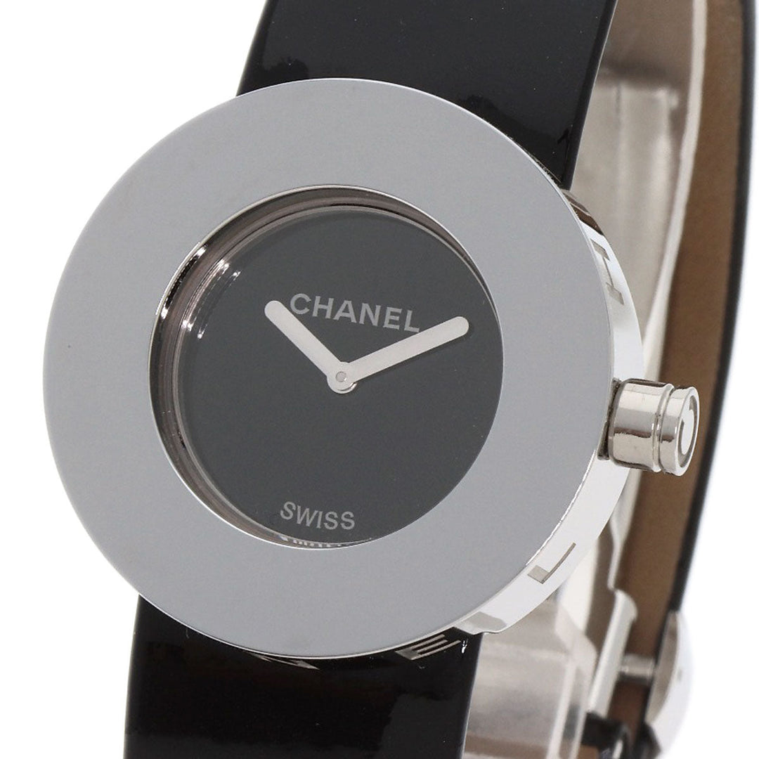 CHANEL Watches Quartz H0579 Stainless Steel, Leather Silver La Ronde black dial Women Used Authentic