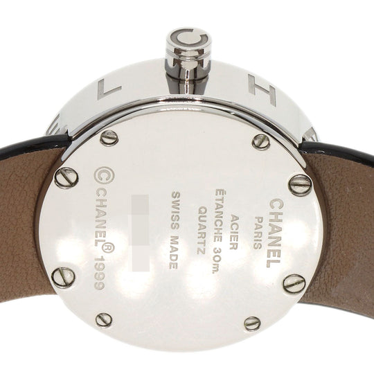 CHANEL Watches Quartz H0579 Stainless Steel, Leather Silver La Ronde black dial Women Used Authentic