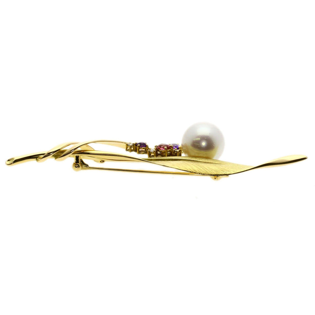 TASAKI Brooch 18K Yellow Gold gold Pearl Amethyst Diamond Women Used Authentic