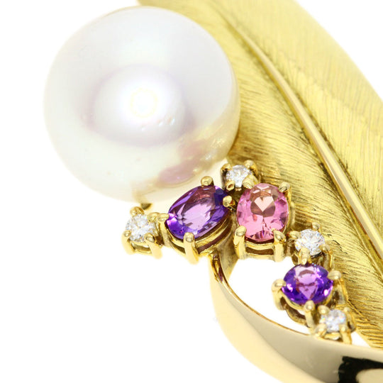 TASAKI Brooch 18K Yellow Gold gold Pearl Amethyst Diamond Women Used Authentic