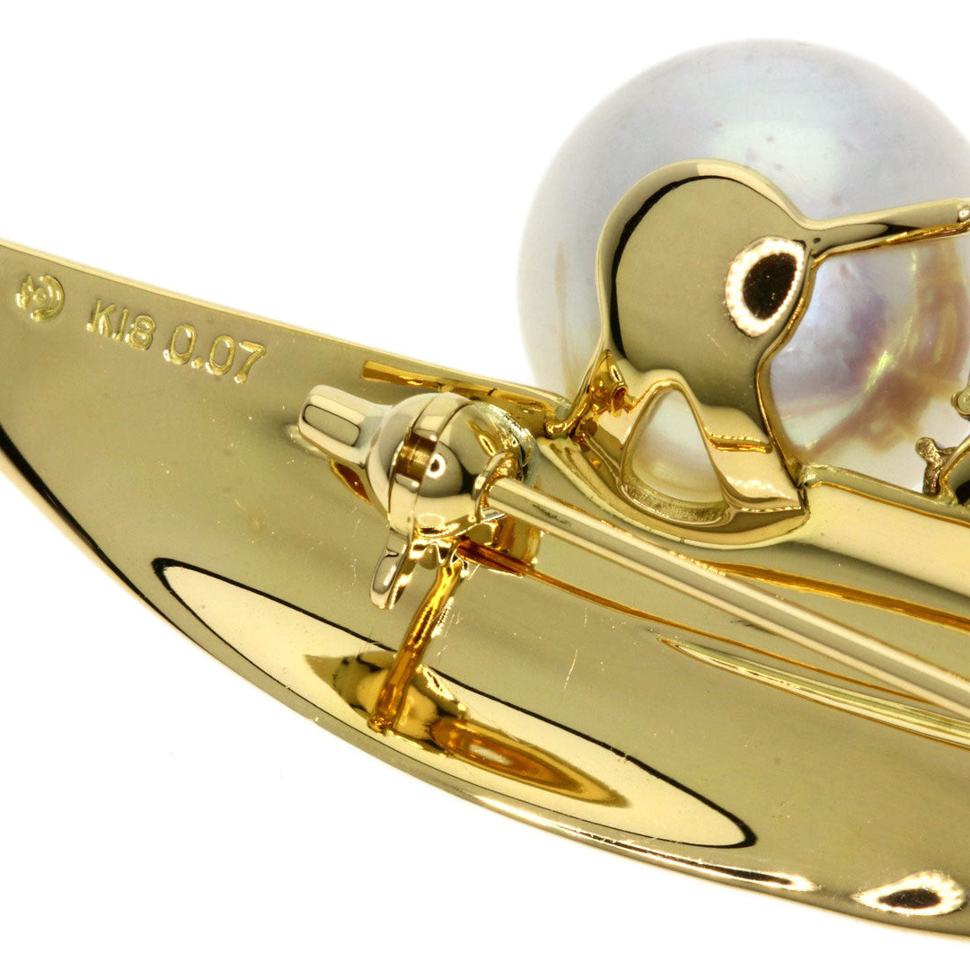 TASAKI Brooch 18K Yellow Gold gold Pearl Amethyst Diamond Women Used Authentic