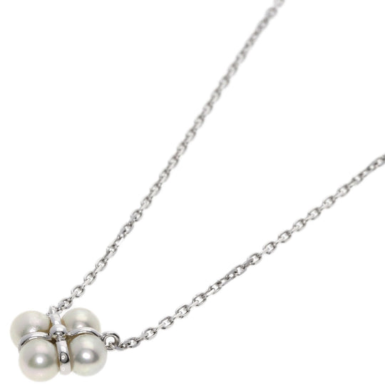 MIKIMOTO Necklace K18WG Silver Baby Pearl Pearl Perlita Women Used Authentic