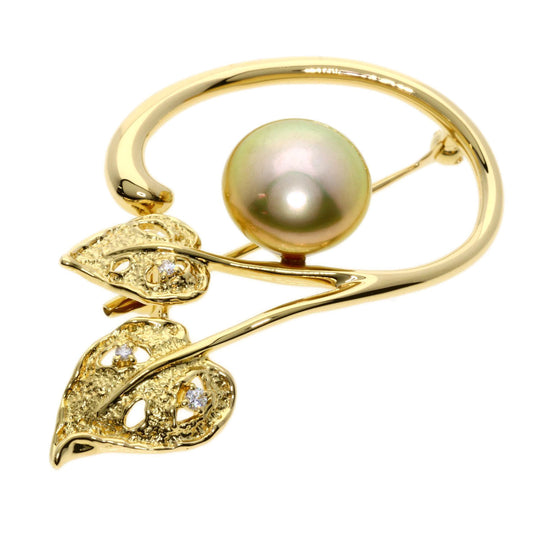 TASAKI Brooch 18K Yellow Gold gold Golden Pearl Diamond
