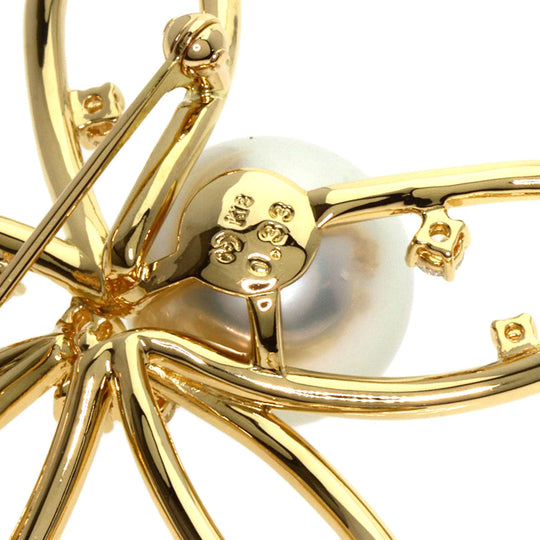 TASAKI Brooch 18K Yellow Gold gold White butterfly pearl pearl diamond Women Used Authentic