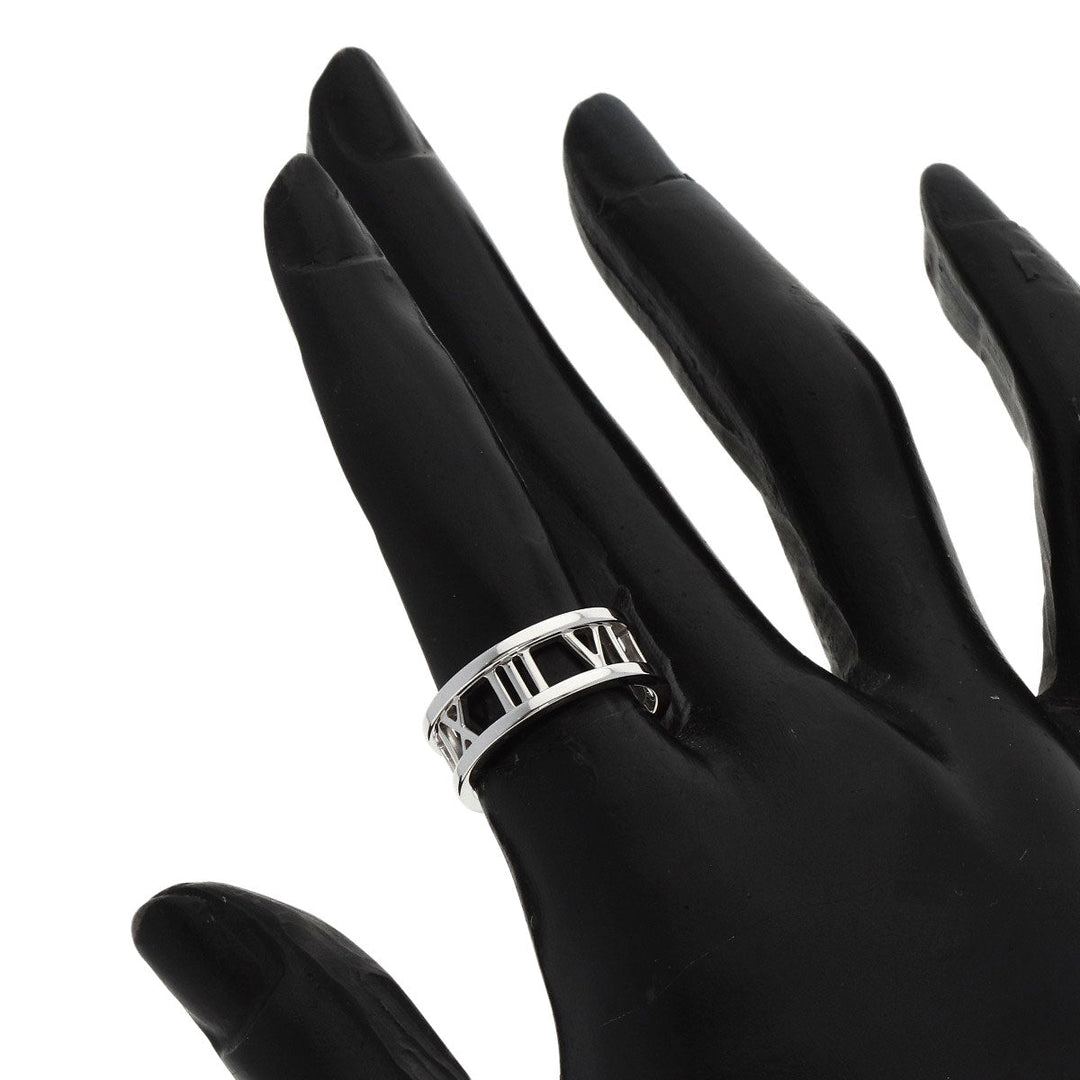 TIFFANY&Co. Ring K18WG Silver Atlas open