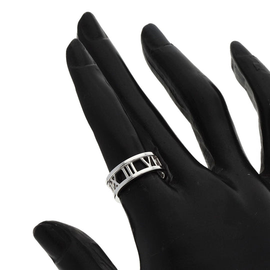 TIFFANY&Co. Ring K18WG Silver Atlas open