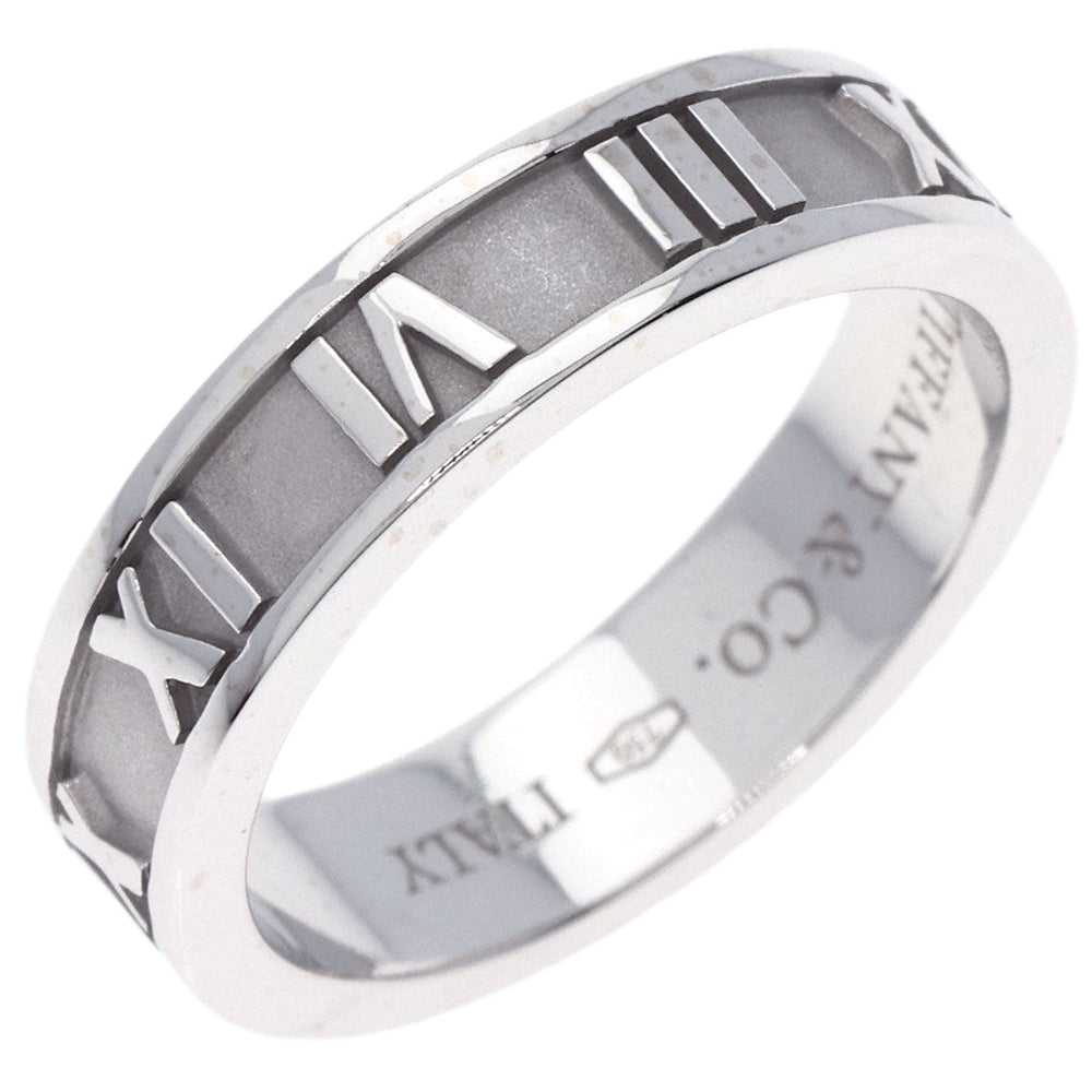 TIFFANY&Co. Ring K18WG Silver Atlas Women Used Authentic