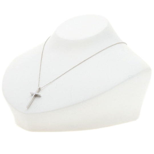 TIFFANY&Co. Necklace K18WG Silver cross Women Used Authentic