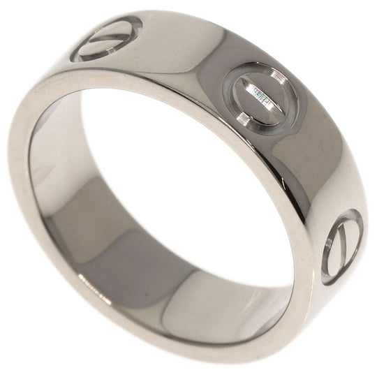 CARTIER Ring K18WG Silver Love Ring #47 Women Used Authentic