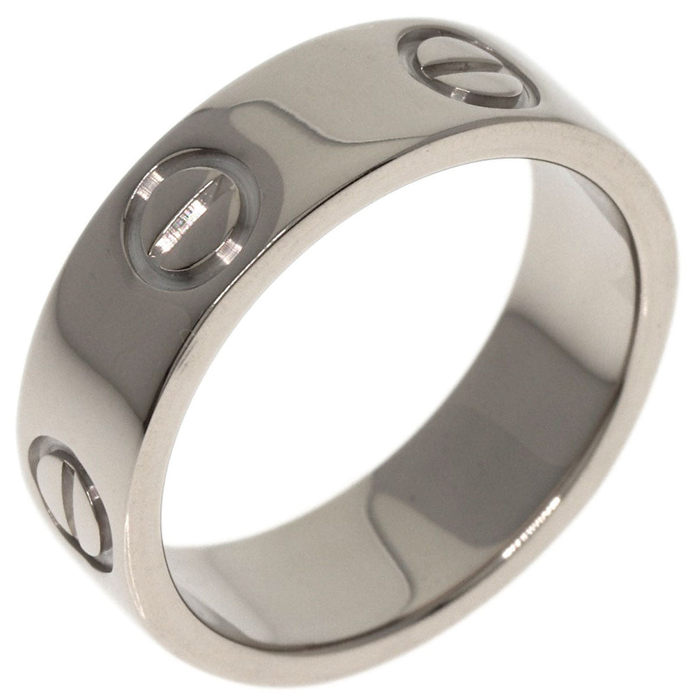 CARTIER Ring K18WG Silver Love Ring #47 Women Used Authentic